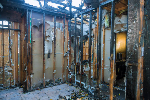 Professional Emergency Fire Damage Restoration technician working in Hampstead, MD